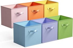 Rainbow Non-Woven Storage Cubes – Perfect for Organizing Toys & Books