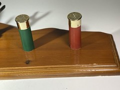 VTG Folk Art Shotgun Shells Deer Head Antlers Wall Mount Coat Jacket Wood Rack