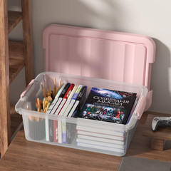 14-Quart Stackable Storage Bins with Pink Lids & Latch Buckles, 2-Pack