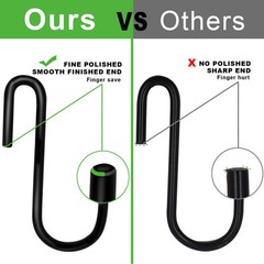 30 Pack Heavy Duty S Hooks for Hanging, Black S Shaped Hooks Hanging Hangers Pan