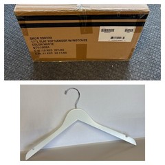 100 White Luxury Wooden Shirt Hangers/Notches Brand New Unopened Case
