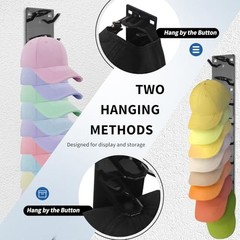 Hat Organizer for Baseball Caps,Hat Rack for Wall to Organize 2pcs Black