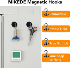 Black Magnetic Hooks, 80Lbs Heavy Duty Earth Magnets with Hooks for Cruise Cabin
