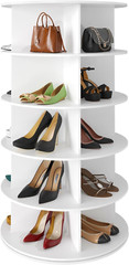 5 Tier Rotating Shoe Rack Tower, Spinning Shoe Display Lazy Susan, Revolving 360