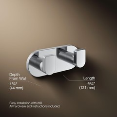 73146-CP Composed® Double Robe Hook, Polished Chrome