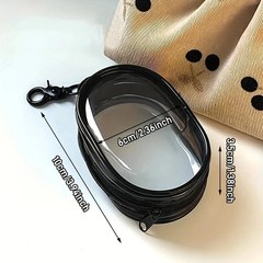 Portable Mini Clear Zipper Storage Bag Earphone Charger Organizer Keychain Loop