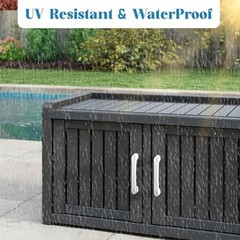 Waterproof UV-Resistant Shoe Storage Cabinet with Adjustable Shelves, Black