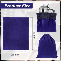 2 Pcs Large Size Silver Storage Bags Anti Tarnish Cloth Bags Jewelry Drawstring