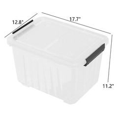 Mayish 30 Quart Plastic Clear Storage Box with Lids and Wheels, 4 Packs