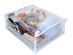 20-Pack Heavy Duty Vinyl Zippered Closet Square Storage Bags Clear 12″x15″x5″