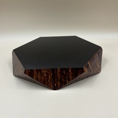 Japanese Cherry Bark Hexagonal Wooden Accessory Valet Tray Bowl Mid Century