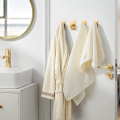 Adhesive Towel Hooks for Bathroom: 20LB Extra Strong Wall Hanger for Shower K…