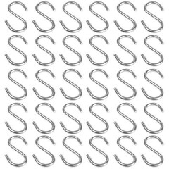 32 PCS 1.5-inch 304 Stainless Steel S-Hooks Heavy Duty M3 Mini Hangers