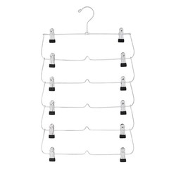 6-Tier Pant & Skirt Hanger Heavy Duty Chrome Metal Space Saving 1 Count