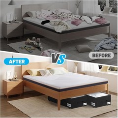 Under Bed Storage with Wheels, 2-Pack 10″ Height XXL 60L Rolling Storage Bins…