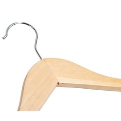 24 Pack Premium Wide Shoulder Wooden Suit Hangers with Anti-Slip Bar for Coats