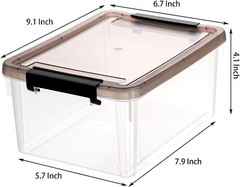 Nicunom 8 Packs Small Storage Bins with Lids, 9.1″L x 6.7″ W x 4.1″ H, Clear