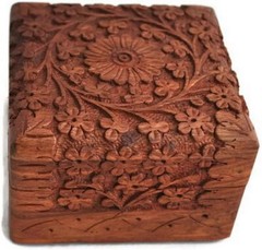 Unique Artisan Traditional Hand Carved Rosewood Jewelry Box Novelty Gift Item