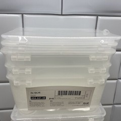 IKEA Storage Containers GLIS 6 In All New Grooved Bottoms For Stacking Office 16