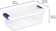 Sterilite 6QT ClearView Latch Storage Box, Stackable Bin w/ Latching Lid 12-Pack