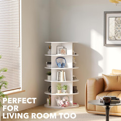 5 Tier Rotating Shoe Rack Tower, Spinning Shoe Display Lazy Susan, Revolving 360