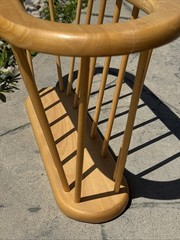 Vintage Dansk Danish MCM Wood Spindle Magazine Rack Record Holder 21-1/2 X 12×9”