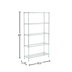 Chrome 5-Tier Steel Shelving (11.8 In. X 33.5 In. X 59 In.)
