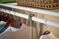 55300 Closet Maximizer with (4) Shelves & Double Hang Rod, Tool Free Add on Unit