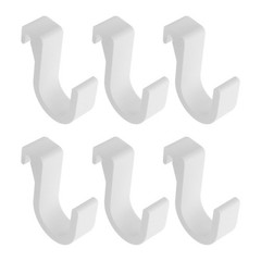 6Pcs Car Umbrella Holder Hooks White Spacesaving Trunk Organizer Universal Fit
