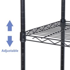 5-Tier Storage Wire Unit Rack Large Space Shelves Rolling with 4 Wheels Casters