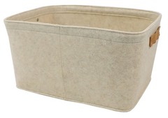 Large Gray Felt Decorative Storage Basket 16.5 in x 14 in x 10.5 in