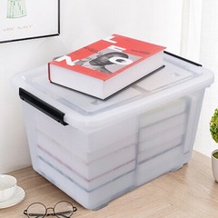 Lasbily 4 Packs 30 Quart Stackable Plastic Storage Bins with Lids and Wheels