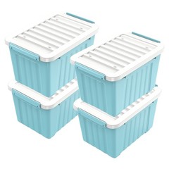 72QT/97QT stackable wheeled storage boxes with lids, suitable for family storage