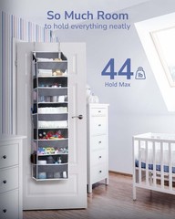 Over Door Organizer with 5 Large Pockets & Mesh Side Storage for Toys Shoes 1 Pk