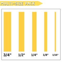 Pinstripe Tape 5 Rolls Masking Thin Automotive Craft Art Yellow 5 Sizes