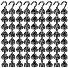 Multipurpose Black Magnet Hooks – 30Lbs, 75 Pack