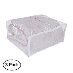 NUYKOUY Clear Vinyl Storage Bags with Zipper 24x20x11 Inches, 3Pack.