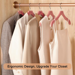 Premium Red Cedar Coat Hangers 24 Pack – No Bump, 360° Hook, Notched