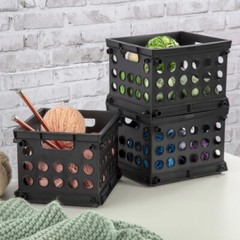 (6 pack) Sterilite Plastic Storage Cube / Mini Crate, 9” L x 7 3/4” W x 6 1/8” H
