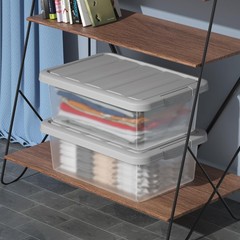 2 Pack 14 Quart Medium Storage Bins SeeThrough Organizing Box Latches