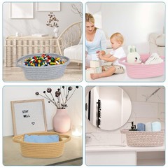 Small Storage Basket,Mini Basket,Cute Tiny Cotton Rope Woven Basket,Shelf Basket