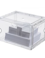 Shoe Box Storage Organizer, Stackable, Clear 4 Pack, New, Damaged Open Box