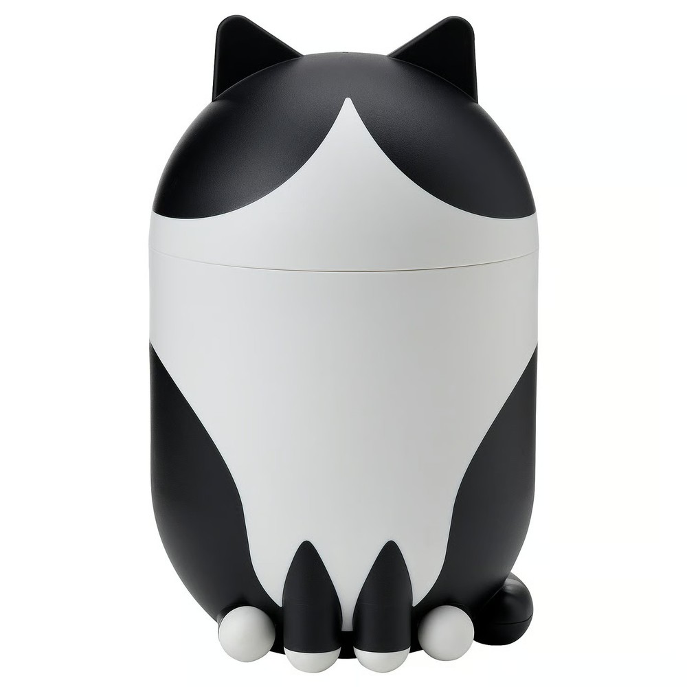 NEW IKEA GREJSIMOJS Cat Shaped Storage Box – Black / White (506.031.78)