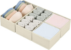 Drawer Organizers Clothes, Set of 4 Dresser Organizer Bins, Fabric Closet Organi
