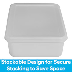 Small 0.72 -Gallons ( 2.85 -Quarts ) White Stackable Tote with Standard Snap Lid