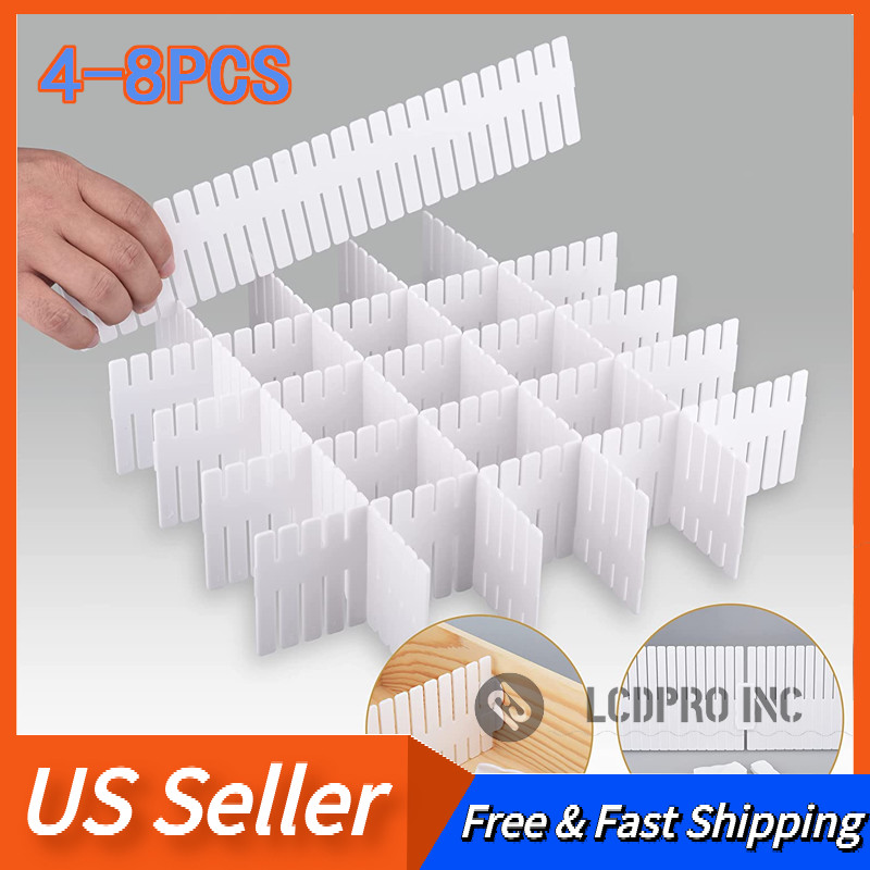 DIY Grid Drawer Dividers Adjustable Sock Underwear Dresser Drawer Organizers US