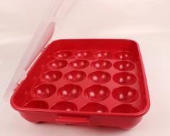 Sterilite Ornament Red Storage Case Holds 20 3.5″ Christmas Holiday Ornaments