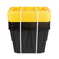 12 Gallon Plastic Storage Container Bin, 4-Pack, Heavy Duty, Lids, Greenmade NEW