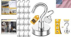 30lbs+ Heavy Duty Magnetic Hooks – 20 Pack Silver for Cruise & Home Use