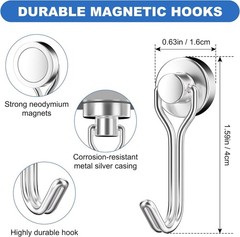 20Pack Magnetic Hooks 30Lbs+ Swivel Swing Magnet Hooks Heavy Duty Strong Magnets